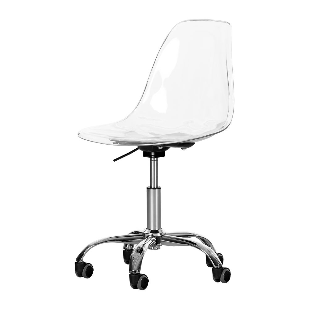 South Shore Annexe Clear Acrylic Office Chair With Wheels