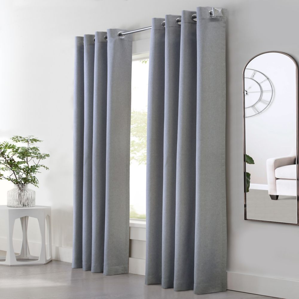 Habitat Margaret Light Filtering Faux Linen Grommet Curtain 52 Inch