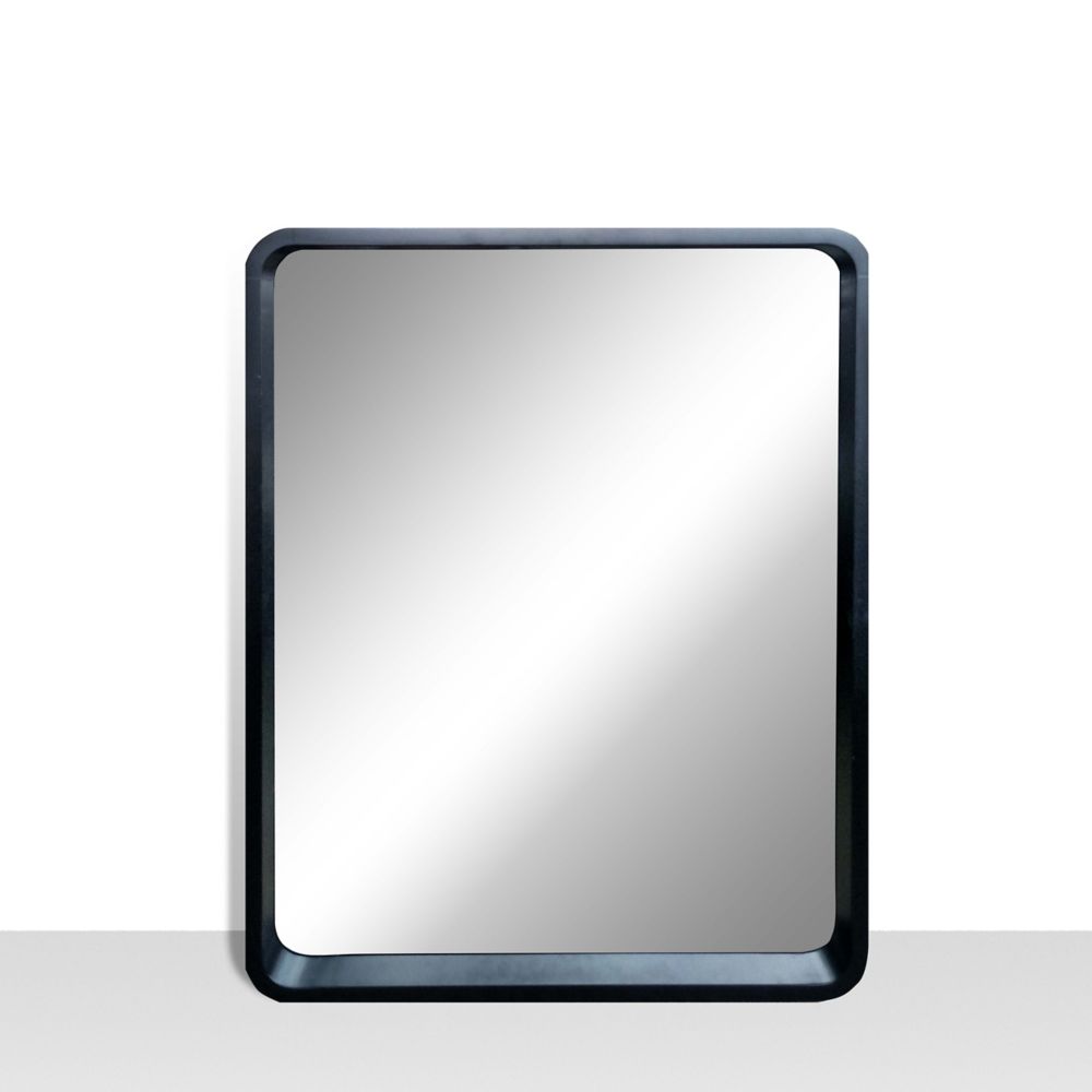 The Tangerine Mirror Company Harmony, Satin Black Vanity Mirror with Rounded corners 25 in
