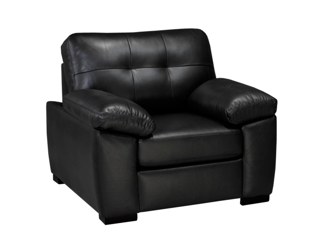 Sofa By Fancy Leather Look Chair In Neptune Charocoal