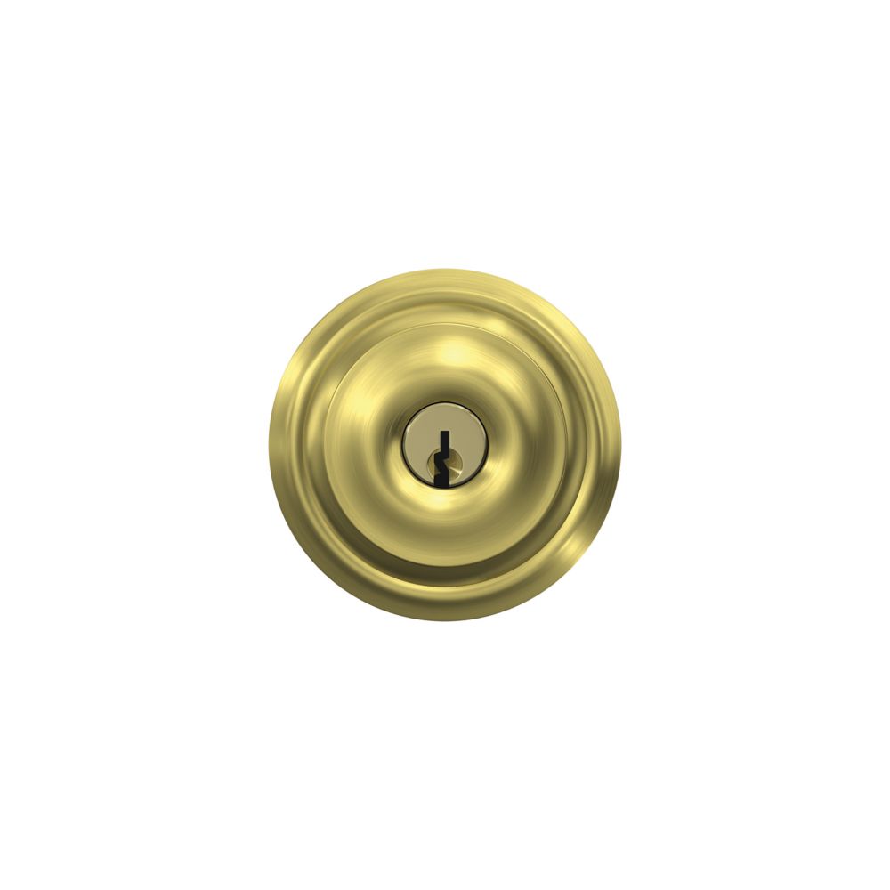 Schlage Satin Brass Keyed Entry Door Knob The Home Depot Canada