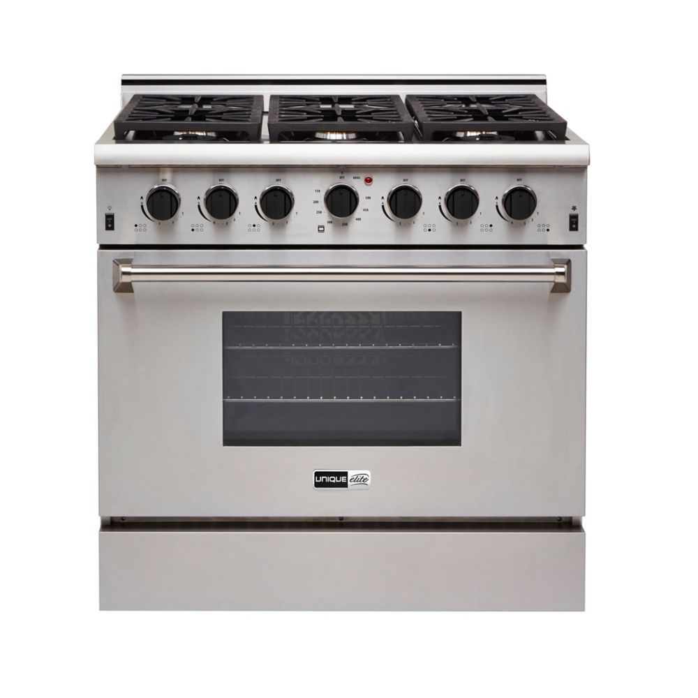 Unique Elite 36 inch Elite 6Burner Convection Gas Range with