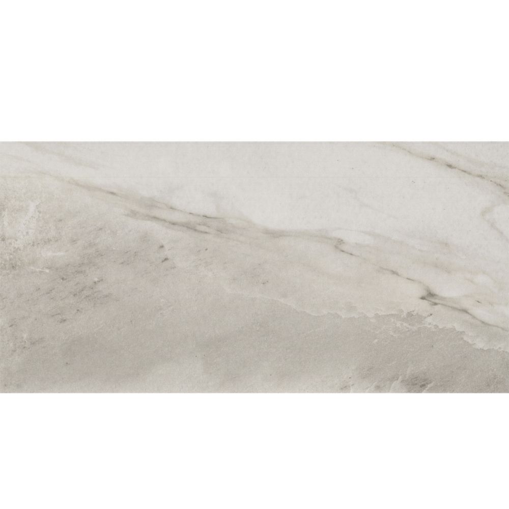 Euro Marmo Bianco 12-inch x 24-inch Porcelain Floor and Wall Tile (14.42 sq. ft. / case)