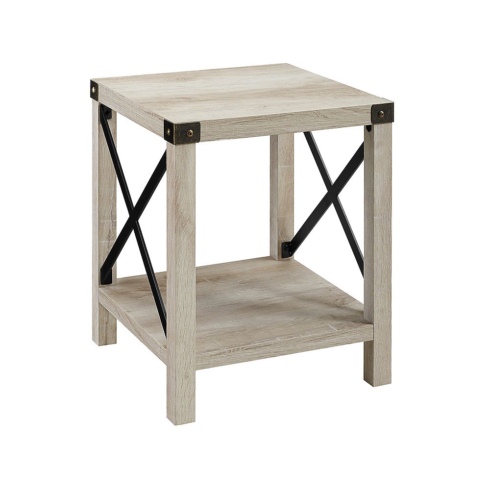 Welwick Designs Rustic Modern Farmhouse Side Table White Oak The