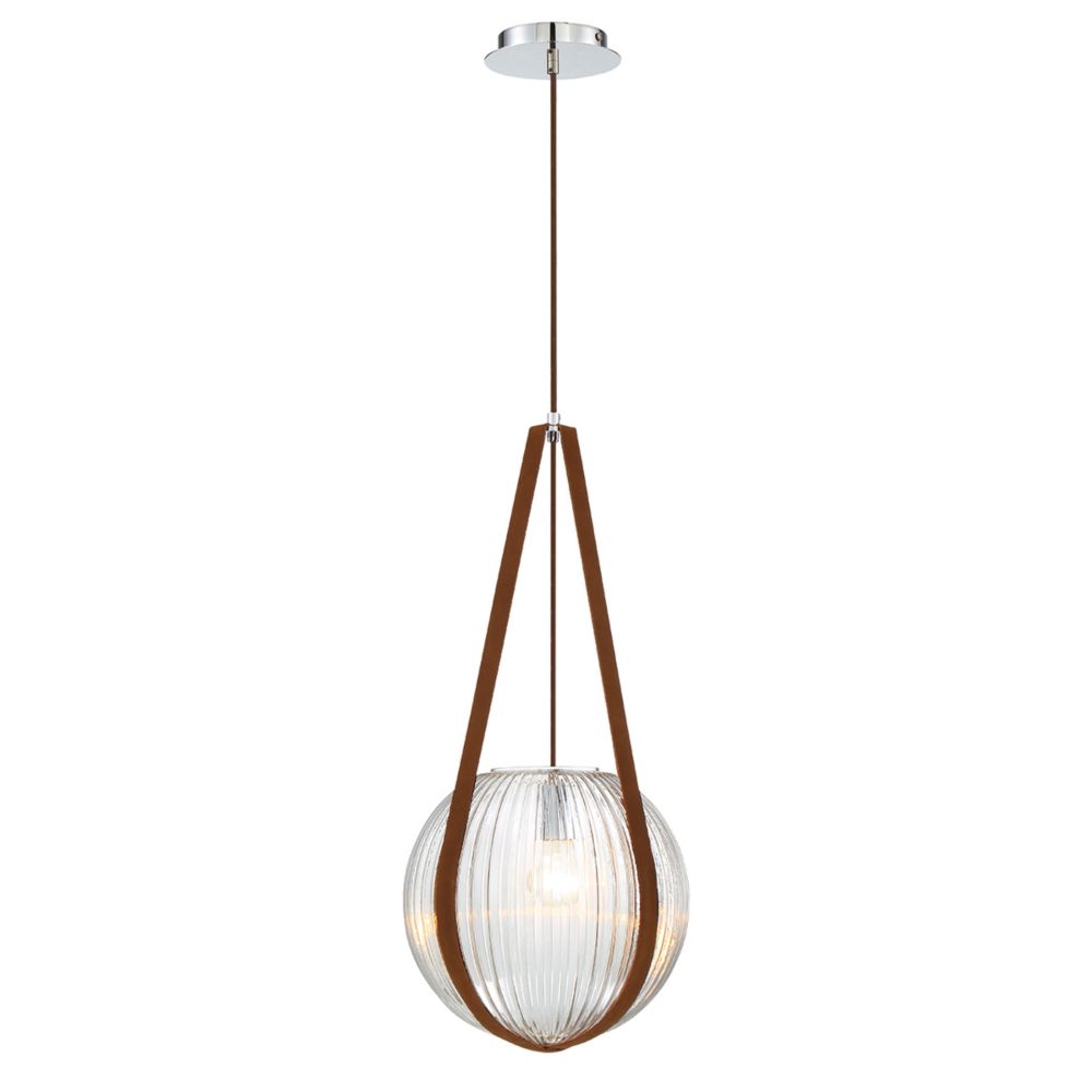 Eurofase Rosemount 1-Light Orb Pendant in Clear Ribbed Glass | The Home ...