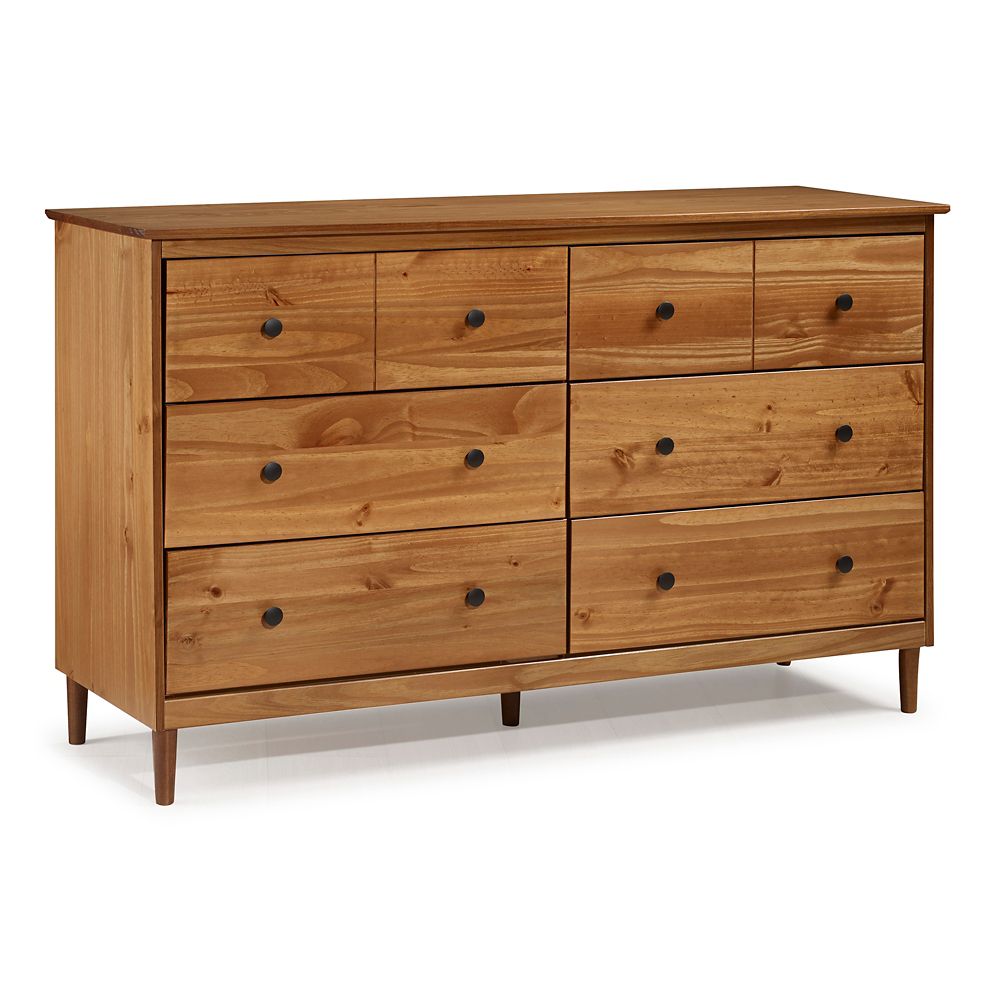 Welwick Designs Modern 6 Drawer Dresser - Caramel | The Home Depot Canada