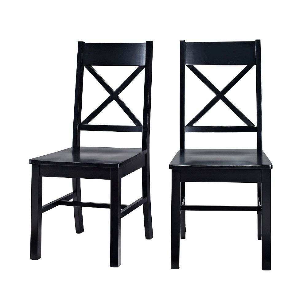Welwick Designs Farmhouse XBack Dining Chairs, Set of 2 Black The