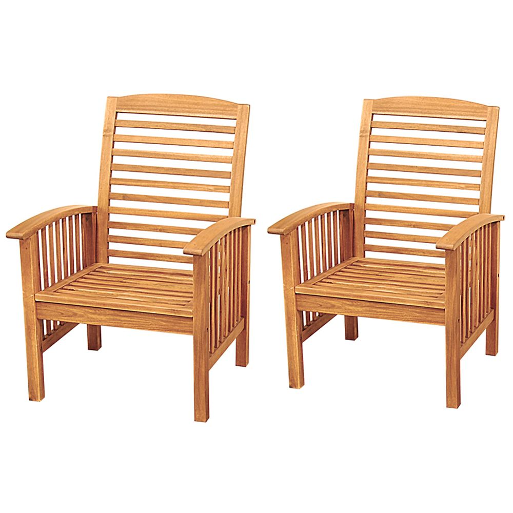 Welwick Designs Acacia Wood Outdoor Patio Chairs With Cushions Acacia Wood Outdoor Patio Chairs
