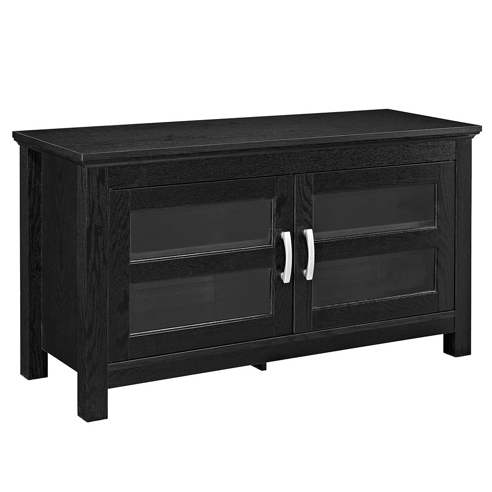 Welwick Designs 2 Door TV Stand for TV's up to 48 inch Black The Home Depot Canada