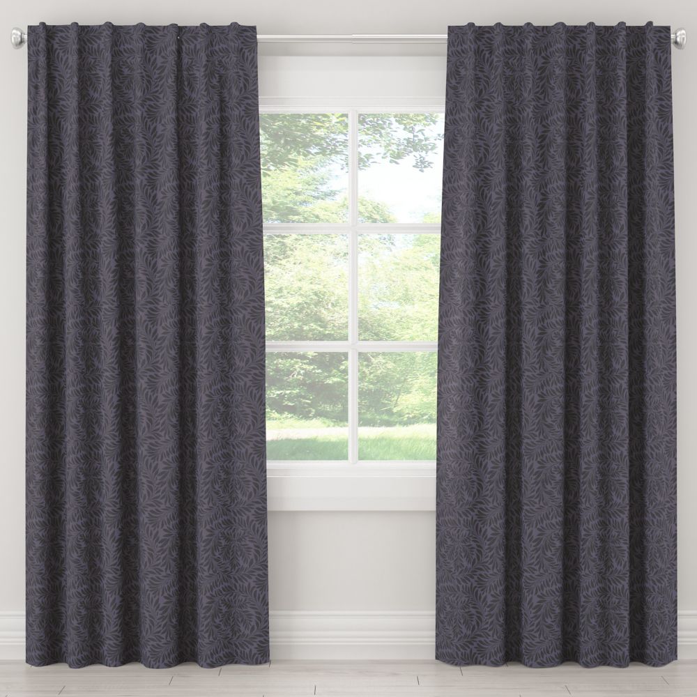 Skyline Furniture MFG Unlined Curtain in Vine Blue Black The