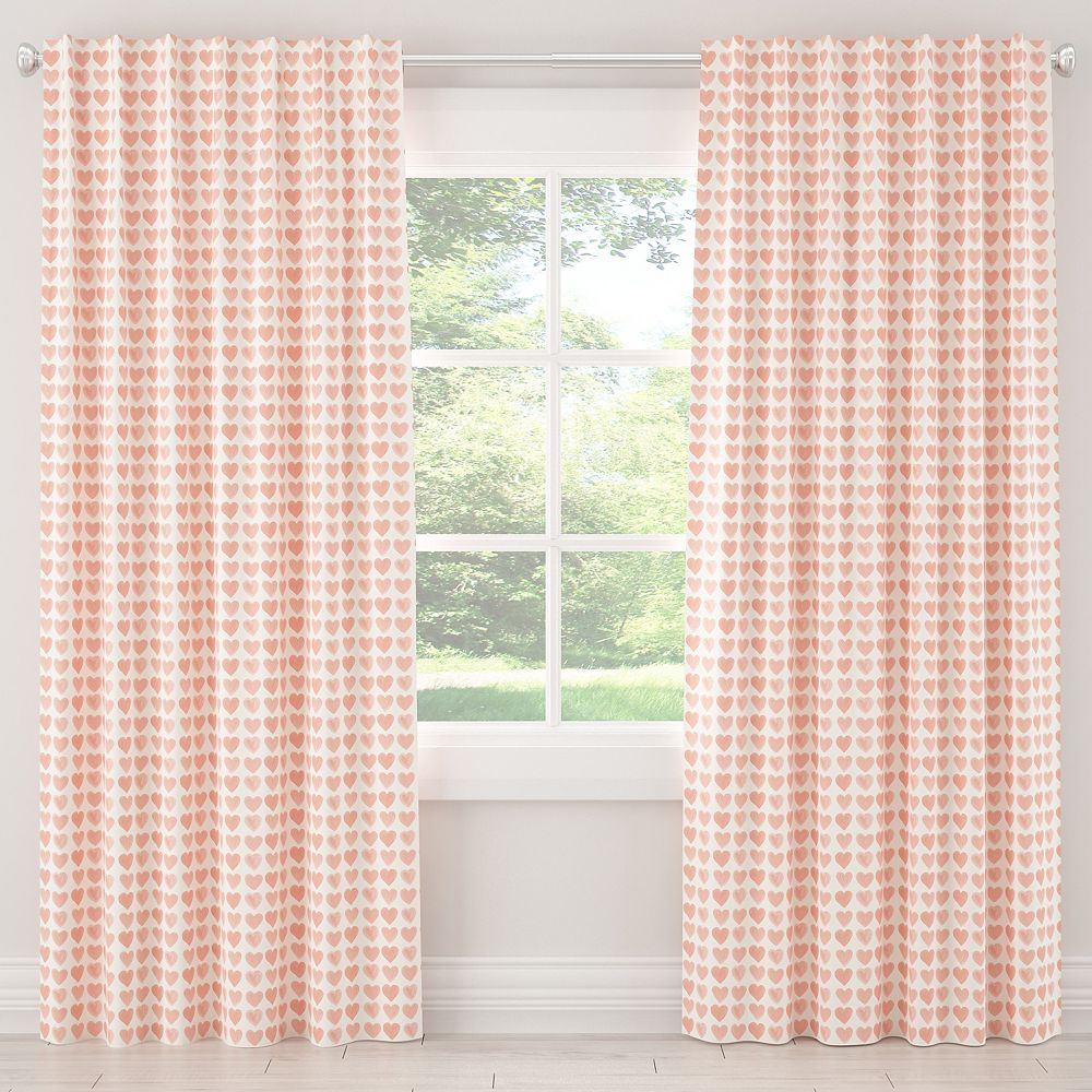 Skyline Furniture MFG Blackout Curtain in Hearts Peach The Home Depot