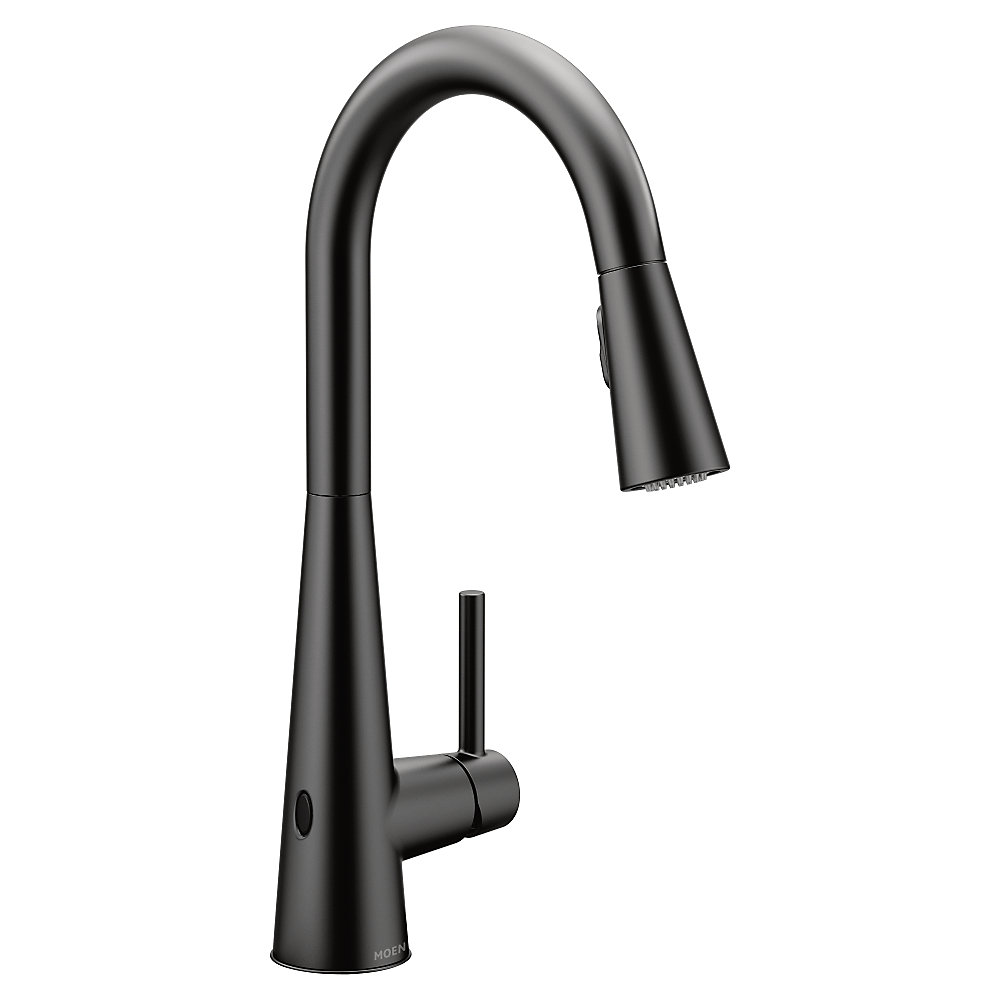 Sleek Touchless Single Handle Pull Down Sprayer Kitchen Faucet With Motionsense Wave In Matte Black