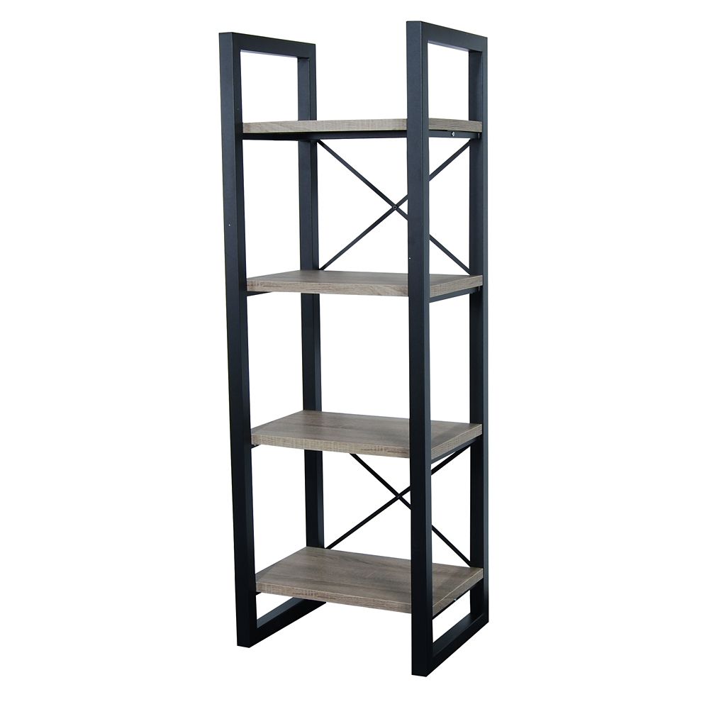 Welwick Designs 4 Shelf Industrial Bookcase Driftwood The Home