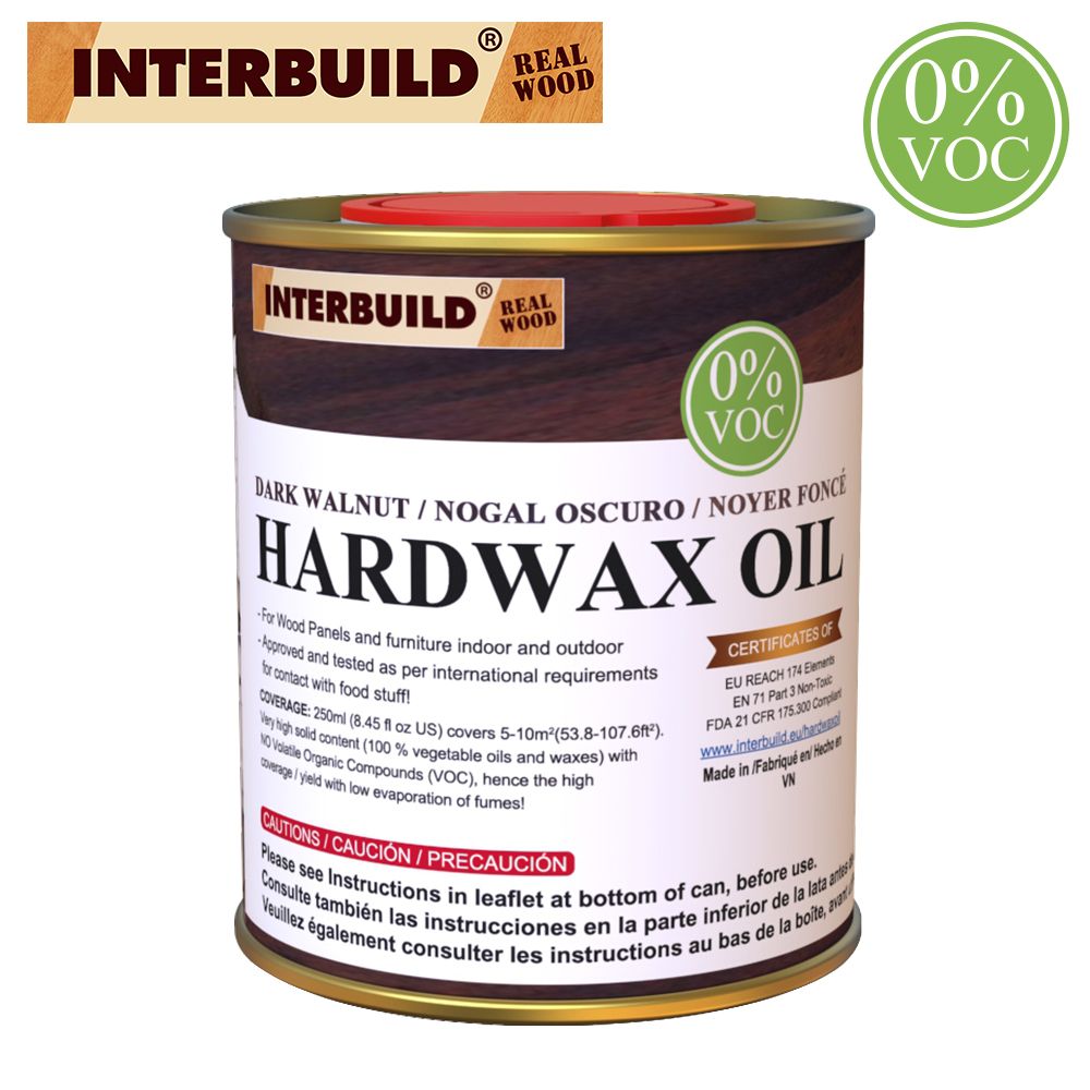 INTERBUILD Hardwax Natural Wood Oil Stain, FoodSafe, 100 VOCFree