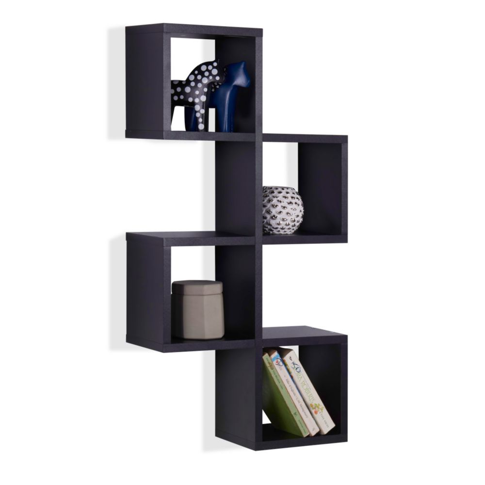 Danya B. Black MDF Cubby Chessboard Floating Wall Shelf | The Home ...