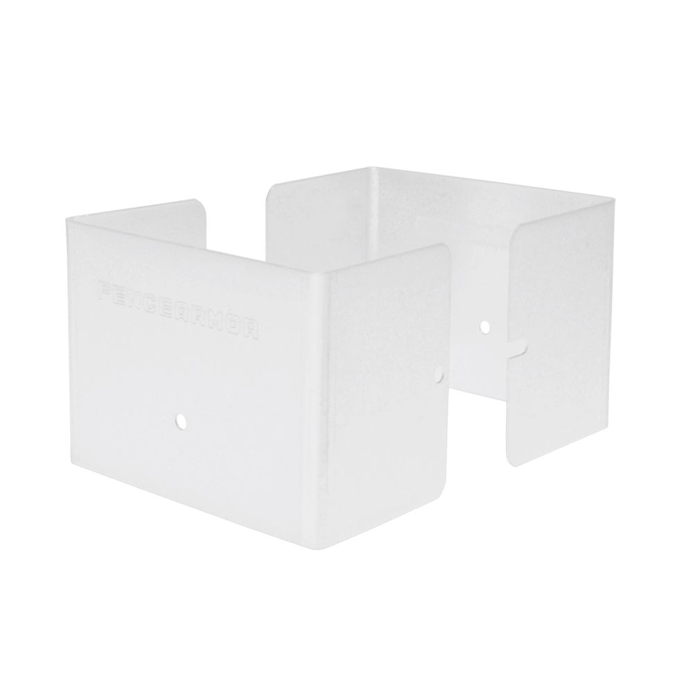 Fence Armor 4 inch. L x 4 inch. W x 3 inch. H White Fence Post Guard