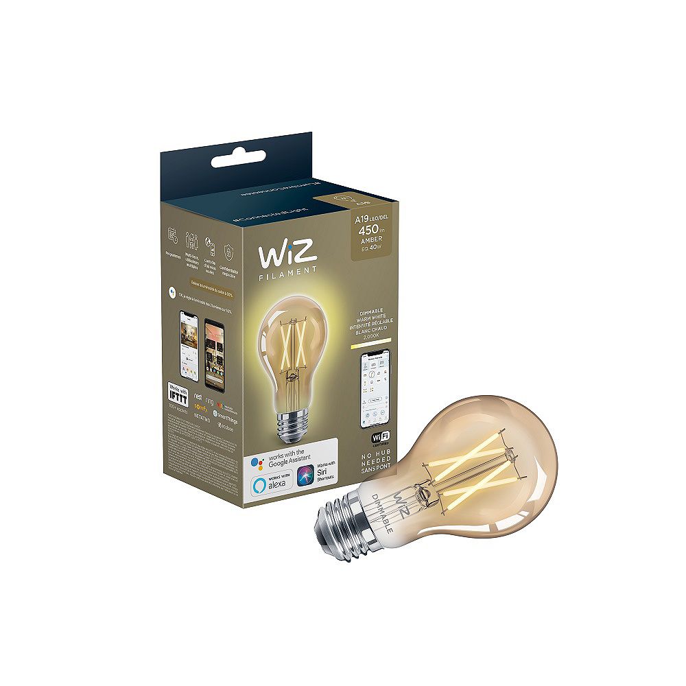 Philips WiZ 40W A19 Dimmable Deco Vintage LED Smart Home Wi-Fi Light