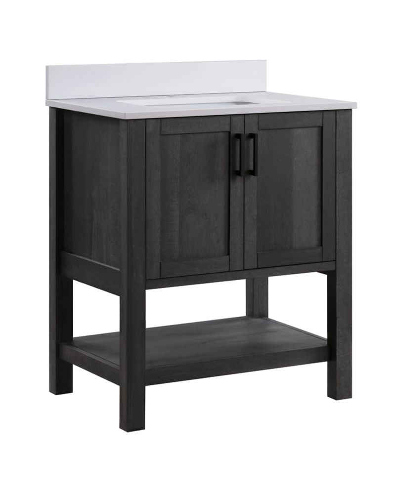 Glacier Bay Grafton 30inch 2Door Bathroom Vanity in Weathered Dark