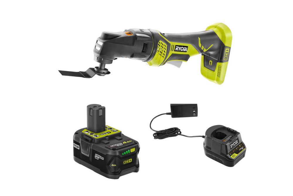 RYOBI 18V ONE+ Cordless JobPlus MultiTool with (1) 4.0 Ah LithiumIon