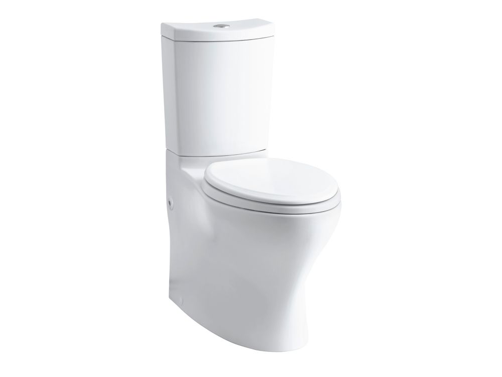 convenient height dual flush elongated two piece toilet
