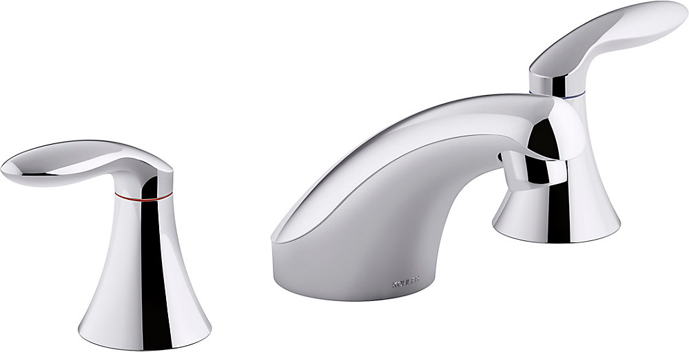 Widespread Bathroom Sink Faucet With Lever Handles Less Drain And Lift Rod