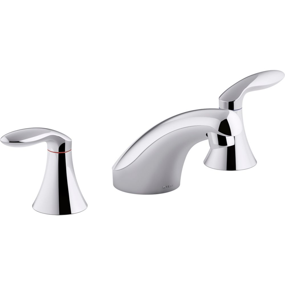 Widespread Bathroom Sink Faucet With Lever Handles Less Drain And Lift Rod