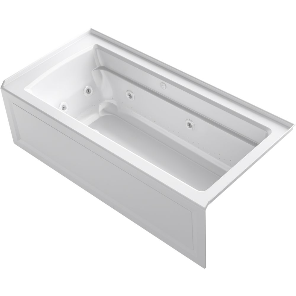 66 inch X 32 inch Alcove Whirlpool + Bubblemassage Air Bath With