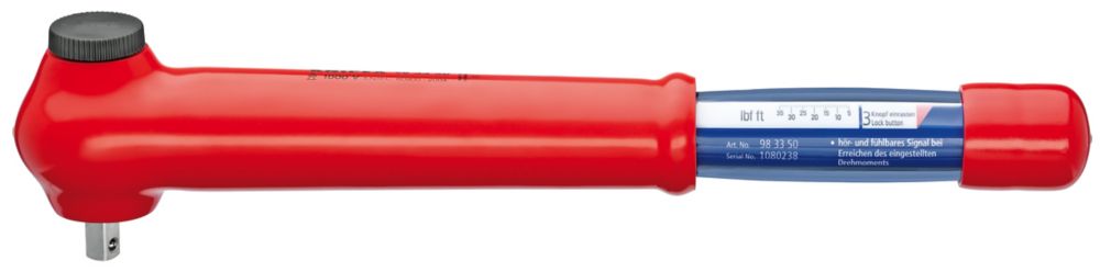 KNIPEX 98 33 50 1,000V-3//8 Drive Reversible Torque Wrench