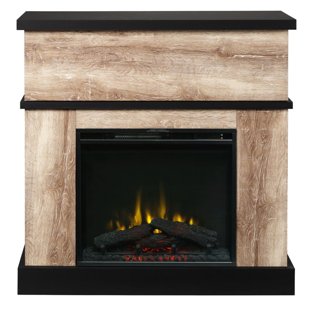 Dimplex Sarah Electric Fireplace Mantel by C3, Distressed Oak The