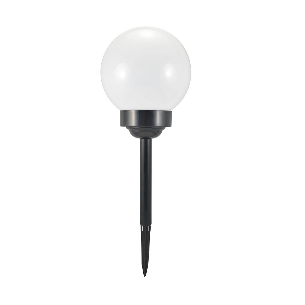 Hampton Bay White 5.9inch Solar Globe Integrated LED Landscape path
