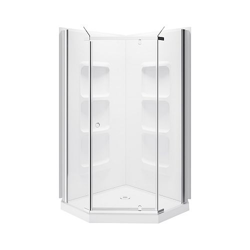 MAAX 36inch x 36inch Lobelia 6mm Frameless NeoAngle Shower Stall Kit The Home Depot Canada