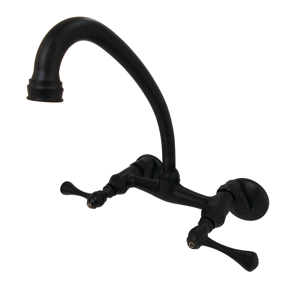 Kingston Brass High Spout Adjustable Center 2-Handle Wall ...