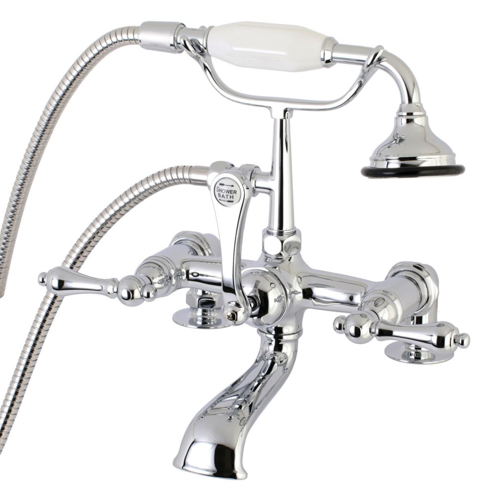 Kingston Brass Lever 3Handle DeckMount Claw Foot Tub Faucet with