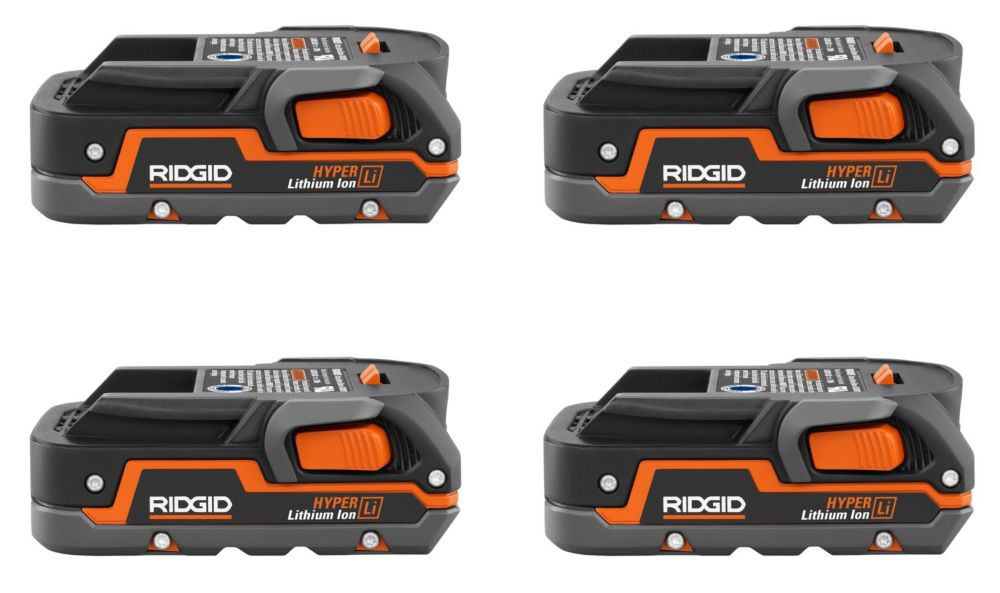 RIDGID 18V 1.5 Ah Lithium-Ion Battery (4-Pack) | The Home Depot Canada