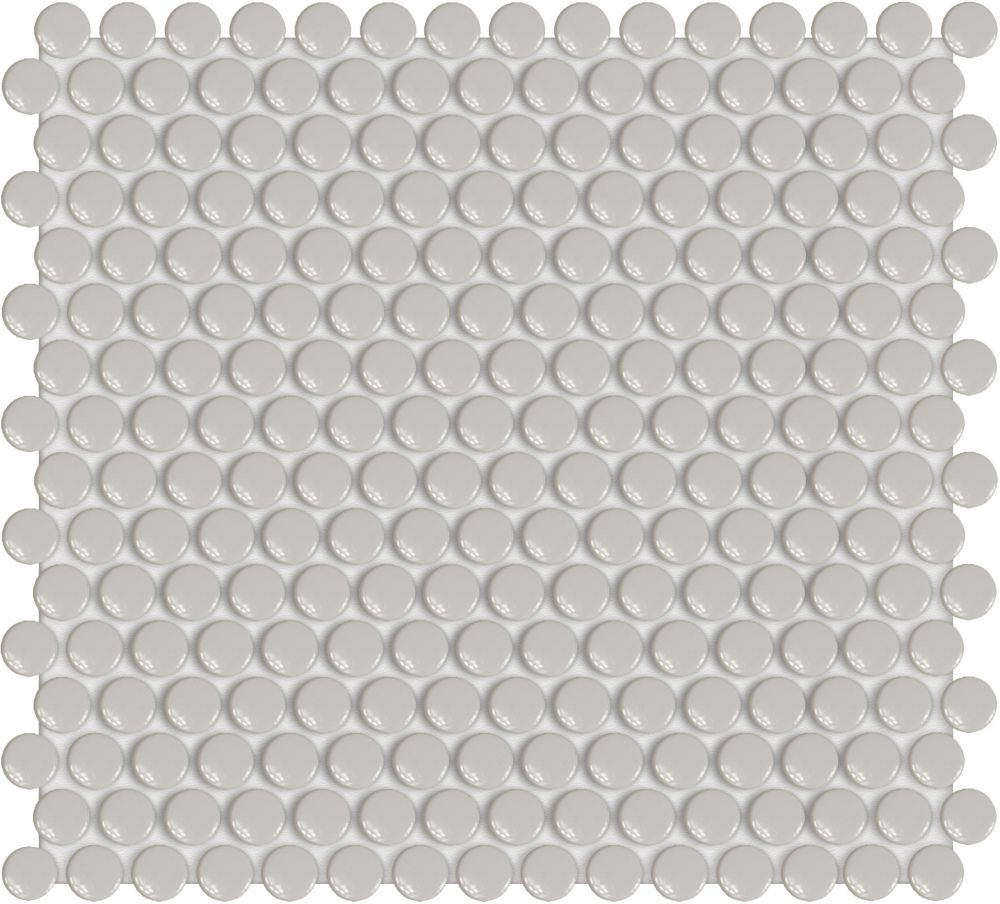 Engima 3/4-inch Cloud Grey Penny Round Glossy Porcelain Mosaics | The ...