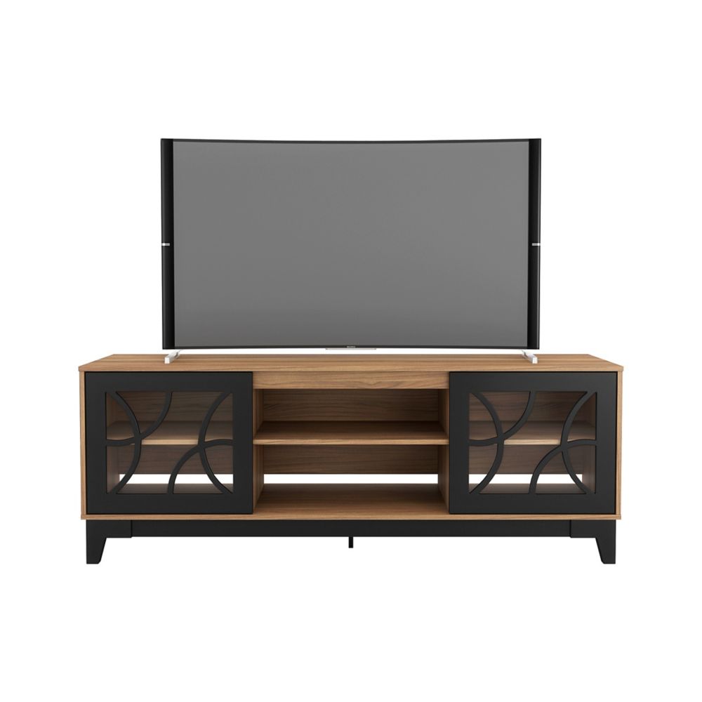 Nexera Venus 72 inch TV Stand, Nutmeg and Black The Home Depot Canada