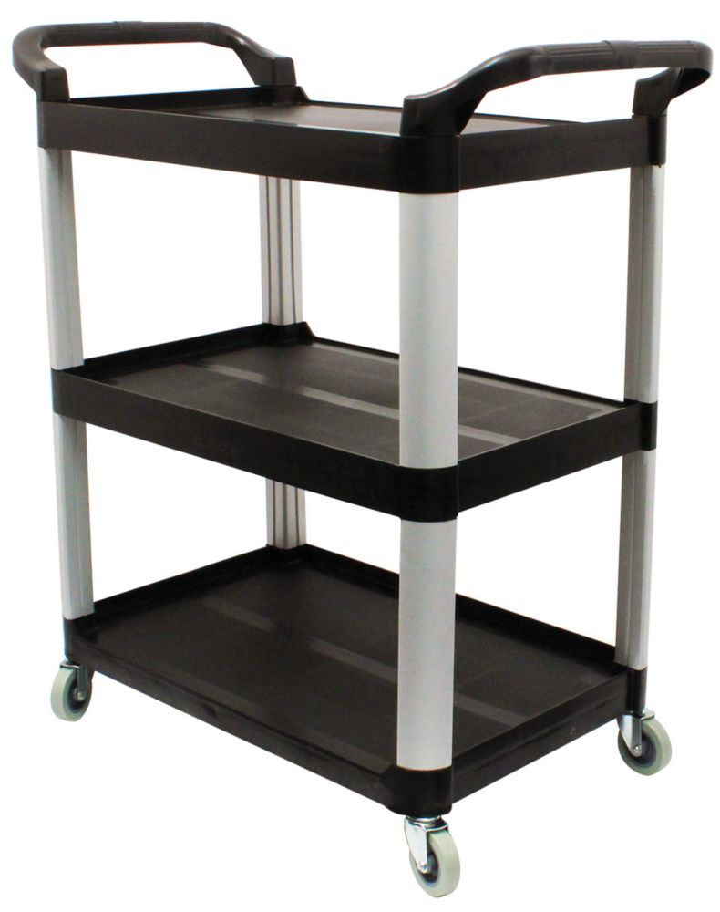 Johnny Vac Service / Utility Cart 3 Shelves 4 Swivel Casters