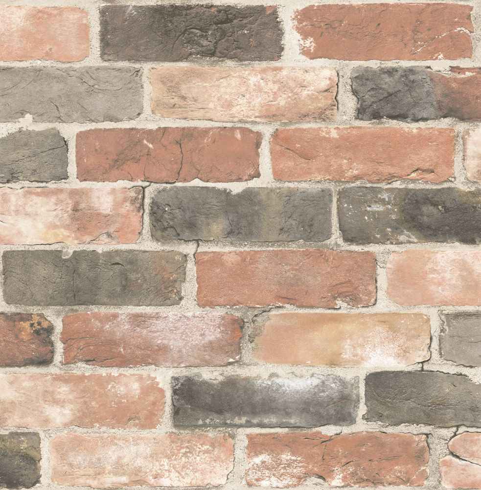 Brewster Home Fashions Cody Red Reclaimed Bricks Wallpaper | The Home