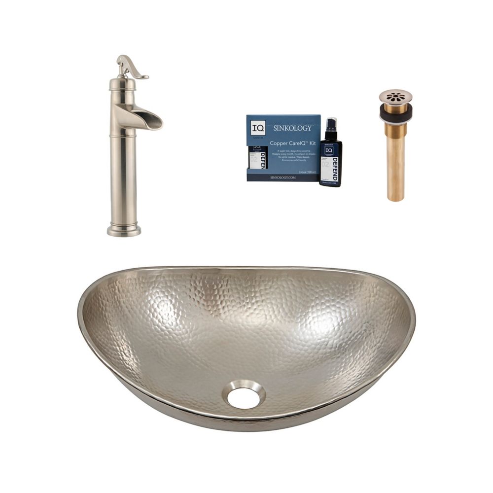 Sinkology Hobbes All In One Vessel Nickel Bath Sink Design Kit