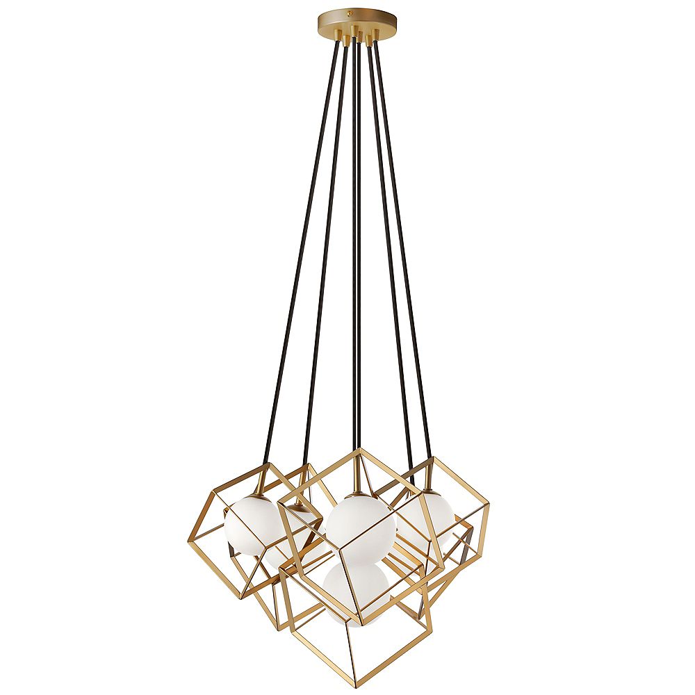 Dainolite 6 Light Halogen Pendant Gold Finish The Home Depot Canada