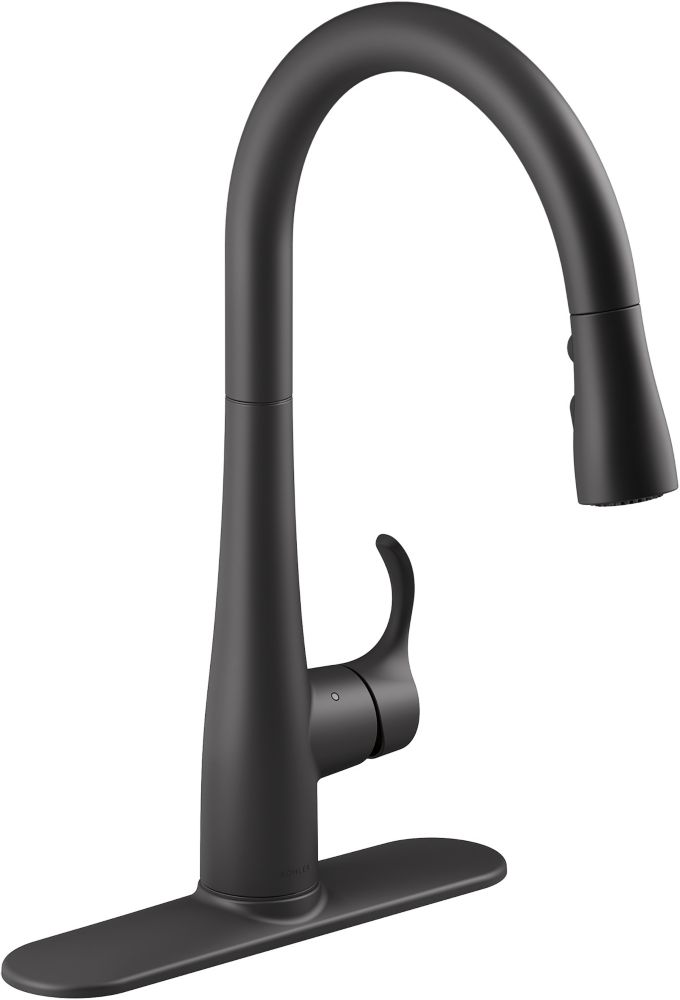 KOHLER Simplice Touchless Pull Down Kitchen Sink Faucet In Matte Black   P 1001522119 