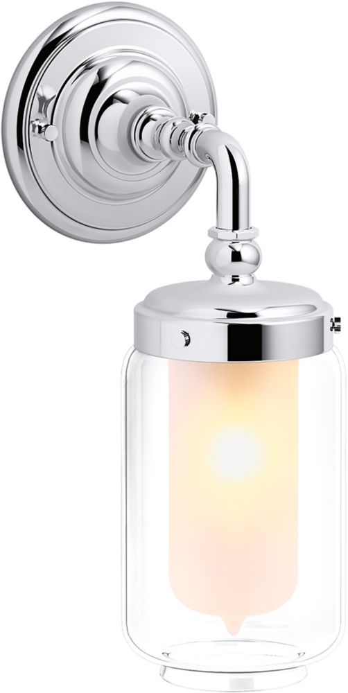 KOHLER Artifacts Single Wall Sconce in Polished Chrome The Home Depot