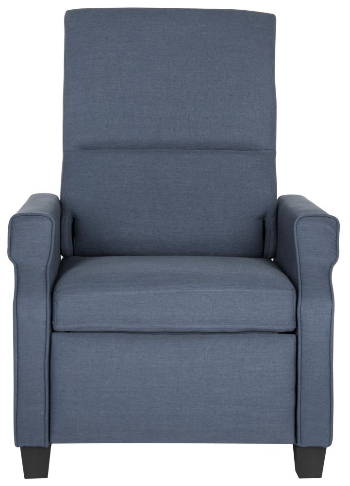 Safavieh Hamilton Linen Recliner Chair in Navy/Black The Home Depot Canada