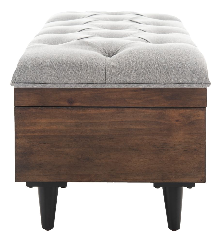 Safavieh Liam Grey Tufted Cocktail Ottoman The Home Depot Canada