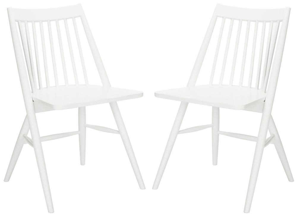 Safavieh Wren White 19 in. H Spindle Dining Chair (Set of 2) The Home