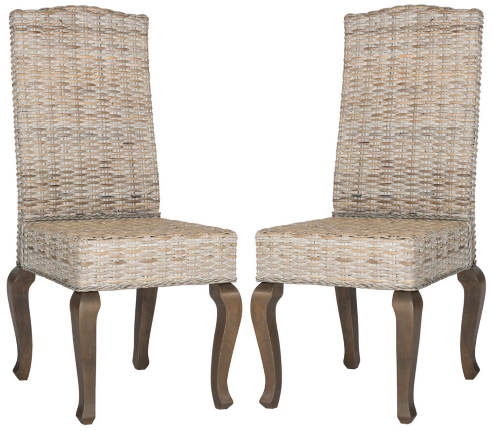 white wash rattan dining chairs