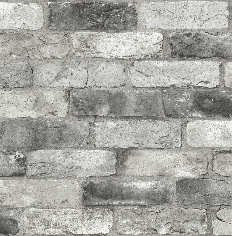 NuWallpaper Grey London Brick Peel & Stick Wallpaper | The ...