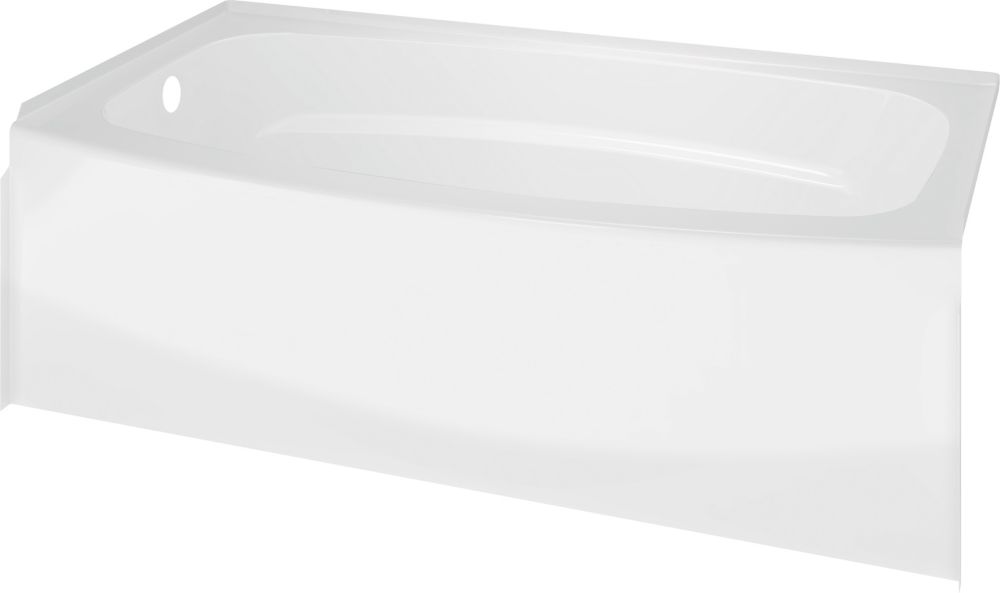 Delta Classic 400 Curve 60 In. Left Drain Rectangular Alcove Bathtub In ...