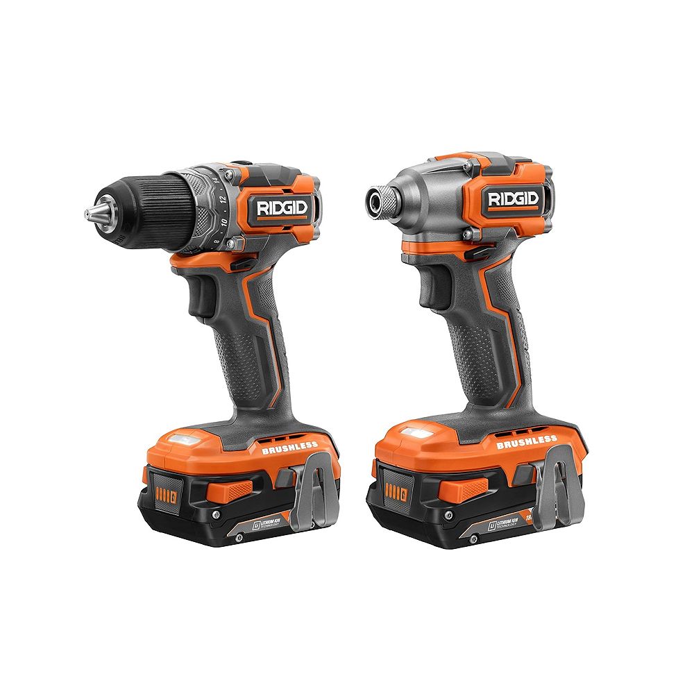 Ridgid 18v Brushless Sub Compact Cordless 12 Inch Drilldriver And Impact Driver Combo K 