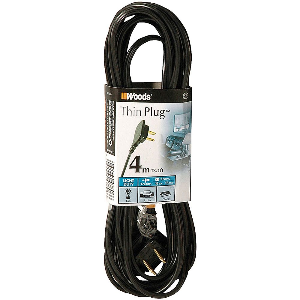 Southwire 16/2 13 ft. Indoor Black Extension Cord The Home Depot Canada